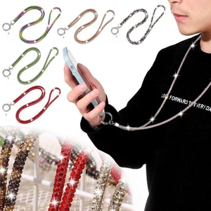 Rhinestone Phone Lanyard Crystal Anti-lost Rope Chain Straps Hanging Cord - Photo 1 sur 26