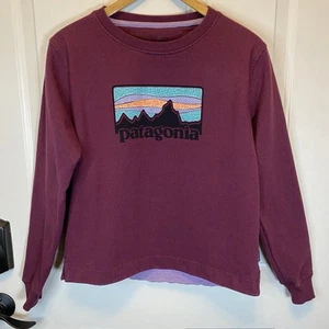 Patagonia Sweatshirt Sz Small Wine Crew Neck Uprisal Solar Rays 73 Logo - Picture 1 of 16