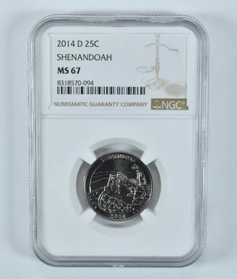 2014-D Washington Quarter Shenandoah America The Beautiful MS67 NGC *1383 - Image 1 of 4