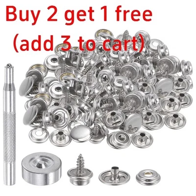 120 PCS Marine Canvas Snap Button Fastener Kit Upholstery Boat Cover Snap Button - Image 1 of 4