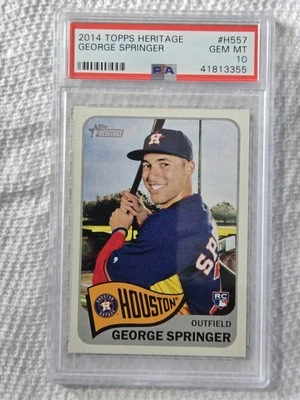 2014 Topps Heritage High Number - George Springer #H557 (RC) Psa 10 - Image 1 of 2