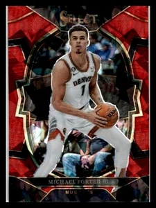 2022 Panini Select #14 Michael Porter Jr. Red Cracked Ice Prizm NM - Imagen 1 de 2