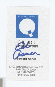 Ed Asner signierte Visitenkarte JFK Mary Tyler Moore Lou Grant - Bild 1 von 1