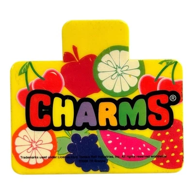 复古 Charms Tootsie Roll Brands 黄色磁铁芯片夹 2006 年收藏品 — 第 1/2 张图片