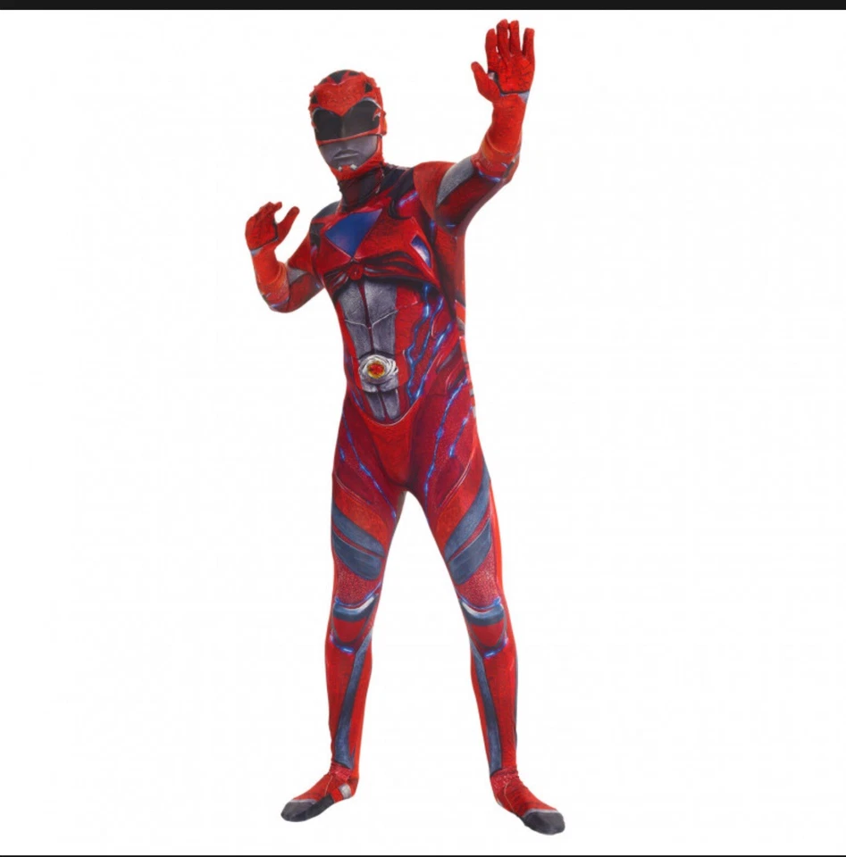 Disfraz de superhéroe Power Ranger Morphsuit rojo de lujo para adultos - grande - nuevo Foto 1 de 4