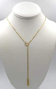 Gucci 18K 750 Yellow Gold Vintage “Link to Love” Lariat Necklace 5.7 Grams - Picture 1 of 9