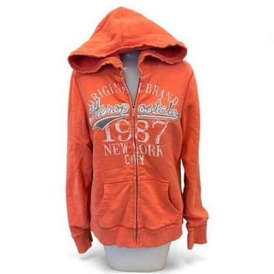 Aeropostale Y2K Naranja Sherpa Forrado Cremallera Sudadera con Capucha Jr Talla L Aero Foto 1 de 4