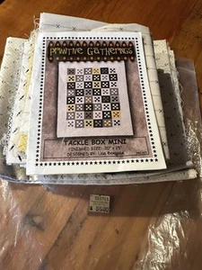 Tackle Box Mini Wall Quilt Kit Primitive Gatherings 20" x 25" Lisa Bongean - Picture 1 of 2