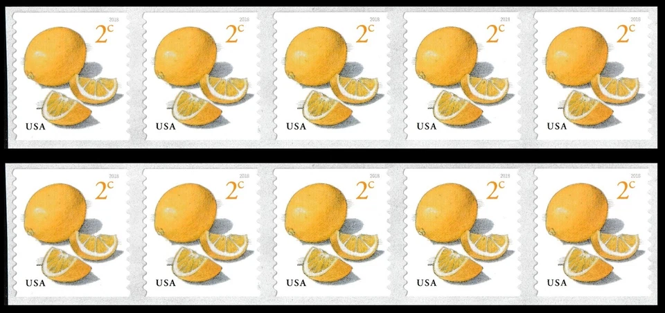 US 5256 Meyer Lemons 2c coil strip 5x2 MNH 2018 - Image 1 of 1