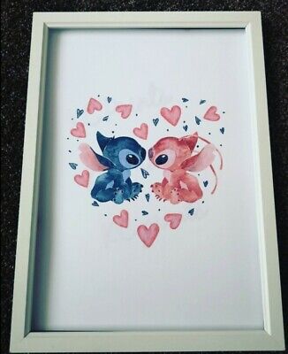 A4 Lilo And Stitch Print - Wall Art, Decor, Nursery, Bedroom, Valentine's Day • 7.26£