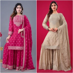 3 Piece Bollywood Pakistani Dress Wedding Ready Made Salwar Kameez Indian Suits - Picture 1 of 10