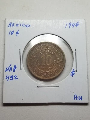 AU 1946 Mexico 10 Centavos Nickel Foreign Coin 10 Cent - Image 1 of 4