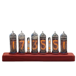 6 Bit Nixie Röhrenuhr IN-14 Digital IN14 Red Pear wood.without Tubes DIY Kit - Bild 1 von 15