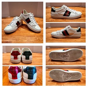 Zapatillas deportivas Gucci Ace de cuero de abeja de piel de serpiente para mujer EU35.5 US5.5 blancas - Imagen 1 de 24