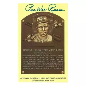 Pee Wee Reese signiert HOF Plakette Postkarte JSA COA Brooklyn Dodgers Autogramm - Bild 1 von 3