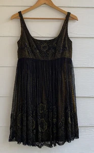 Carmen Marc Valvo Vintage Ballerina Beaded Black Formal Dress Embroidered Lined - Picture 1 of 11