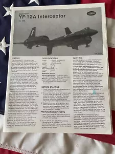 ANLEITUNGSBLATT (NUR) FÜR TESTOREN MASSSTAB 1/48 YF-12A - Bild 1 von 1