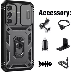 Black For Samsung S24 Plus/Ultra Ring Case Slide Camera Lens Cover / Accessories - Picture 1 of 14