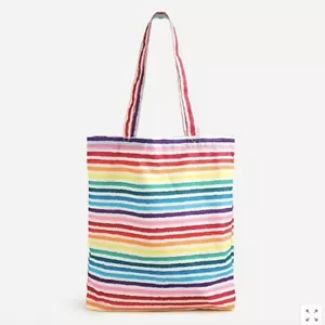 J Crew Recycled Reusable Rainbow Bag - Picture 1 of 6