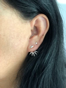 Spike gold ear jacket, Punk Spike Gold ear jackets, Biker ear jacket earring - Picture 1 of 3