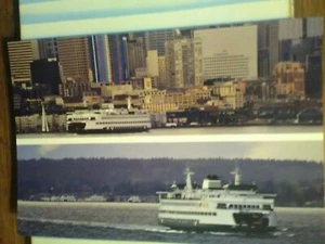 BEAUTIFUL POST CARD PUGET SOUND FERRY ARRIVING SEATTLE WASHINGTON. - Picture 1 of 12