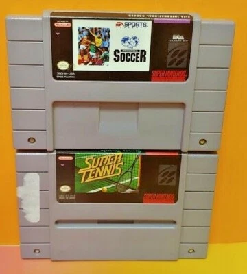 Fifa Internat. Soccer + Super Tennis - Super Nintendo SNES Authentic Game Tested - Image 1 of 2