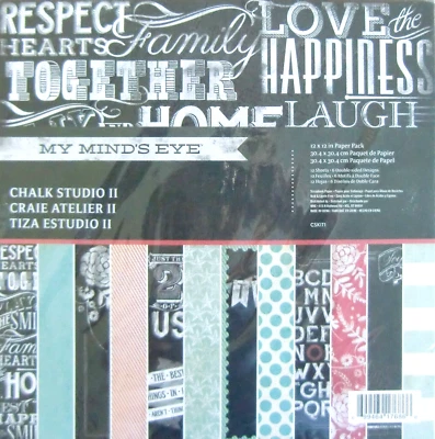 My Mind's Eye CHALK STUDIO 2 Paper Pad 12 Doublesided Sheets 12" x 12" Scrapbook - Image 1 of 4