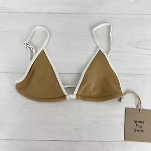 Stone Fox Swim Size Small Nomi Bikini Top Triangle Tannin Nude Retro Beach NWT - Picture 1 of 10