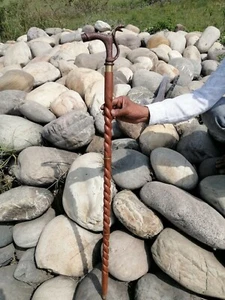 New Vintage Solid Brass Cobra Snake Handle Design 37" Wooden Walking Stick Cane - Picture 1 of 4