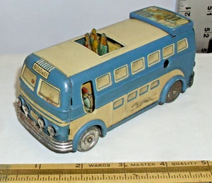 JOUSTRA 2004 OBSERVATION GREYHOUND BUS FRANCE TIN CLOCKWORK WIND UP TOY WORKS - Imagen 1 de 6