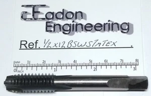 1/2 Zoll x 12TPI BSW (British Standard Whitworth) gerader Maschinengewindebohrer, HSS. - Bild 1 von 2