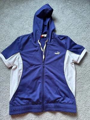 Chaqueta Puma Running/Atletismo Talla Grande Púrpura/Blanco Manga Corta Cremallera Completa Y2K Foto 1 de 4