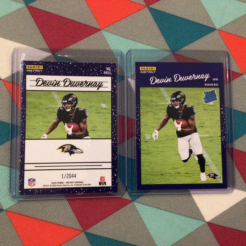 #32 Devin Duvernay Ravens RC 2020 Panini Instant Rated Rookie Retro football NFL - Image 1 of 1