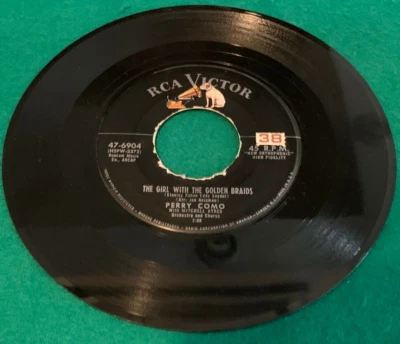 Perry Como 45 The Girl With the Golden Braids / My Little Baby RCA Victor - Imagem 1 de 2