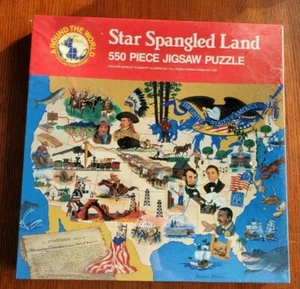 NEW~Vintage 1987 Hoyle Products Star Spangled Land 500 pc Jigsaw Puzzle -18"x24" - Picture 1 of 3