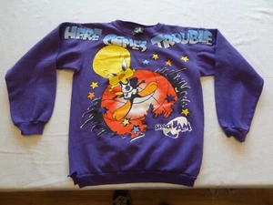 Vintage 1996 Freeze Looney Tunes Space Jam Sweatshirt Youth XL 18-20 Tweety - Picture 1 of 11