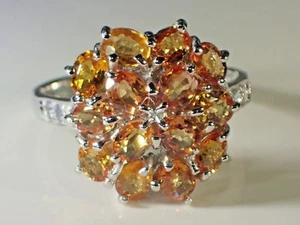 NATÜRLICHER ORANGE SAPHIR - TANSANIT 925 SILBER - 14k vergoldet Gr. 7,75 Ring #681 - Bild 1 von 3