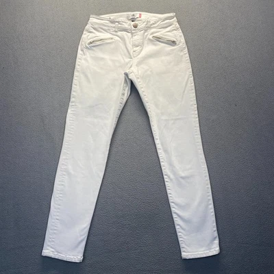Cabi #5317 Zip Accent Curvy Skinny White Jeans Stretch Denim Women’s Size 8 - Image 1 of 4