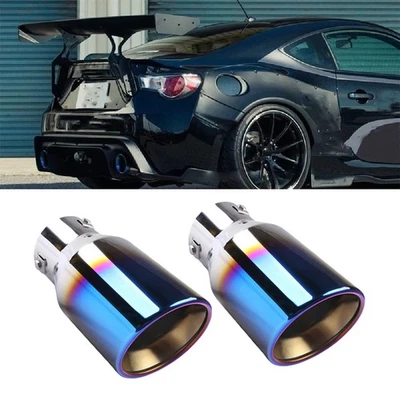 2x Exhaust Pipe Tip Rear Tail Throat Muffler Stainless For Scion FR-S tC - Imagem 1 de 4