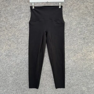 Spanx Booty Boost Leggings Yoga Pants Womens Medium 7/8 Ribbed Sculpted Black - Picture 1 of 8