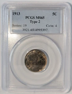 1913 American Buffalo Nickel 5c Type 2 T2 PCGS MS65 4995397 - Picture 1 of 4