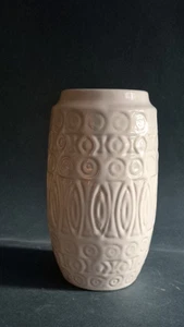 Vintage Vase Scheurich Keramik – 517-18, Weiß, Reliefdekor – West Germany - Bild 1 von 6