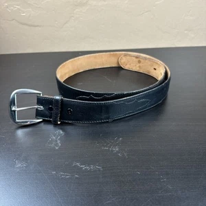 Black Tony Lama Belt 34 12331B Made In USA - Picture 1 of 4