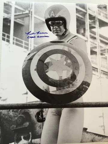 Captain America Reb Brown Signed LE 16x20 B&W Photo Cover