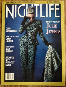 New York Nightlife Magazine August 1989 Julie Jewels cover  Cyndi Lauper   - Bild 1 von 3