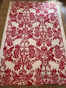 Red Printed Pineapple Medium Weight Fabric - Feels like Canvas 69"L x 51"W - Picture 1 of 6