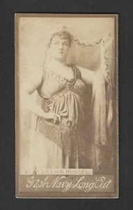 c1880s N150 Gail & Ax Tobacco Card - Navy Long Cut - Lillian Russell Raised Veil - Bild 1 von 2