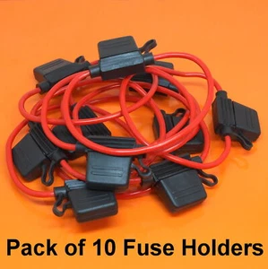 10 x Inline Fuse Holder 12V 30A For Standard Blade Fuses Splash Proof Car Bike - Picture 1 of 6