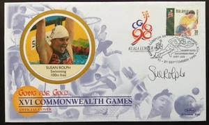 GB Benham 1998 XVI Commonwealth Games Cubierta, AUTOGRAFIADA por Susan Rolph - Imagen 1 de 2