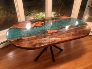 48 X 24 Inches Oval Shape Epoxy Resin Dining, Coffee Table & Gift For Christmas - Picture 1 of 1